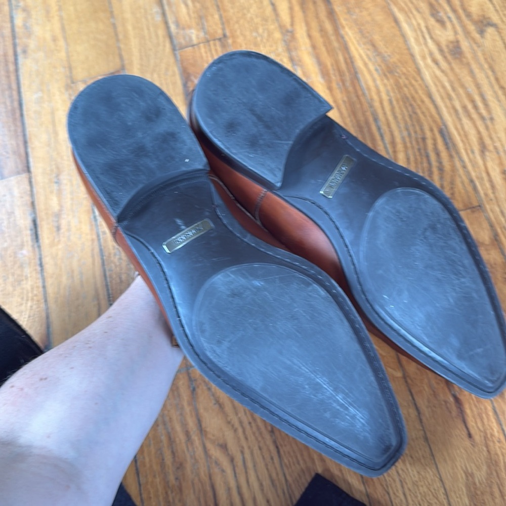 Mangnanni Double Monk Men's Brown Leather Dress Shoes 11.5 - Picture 11 of 11